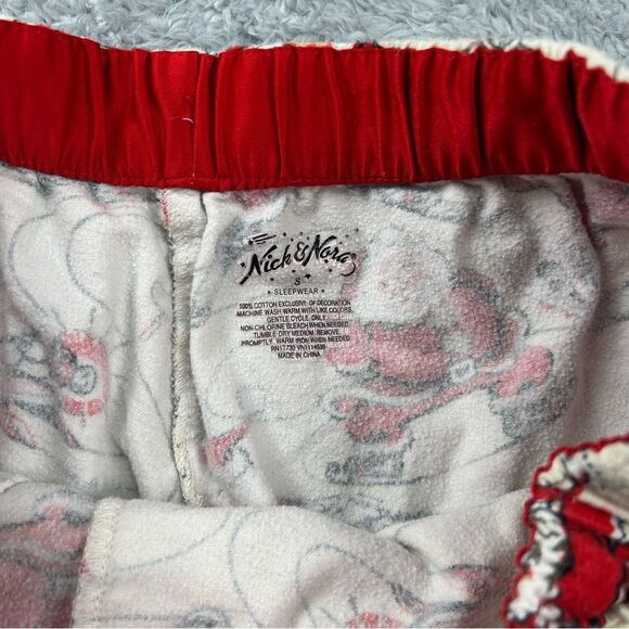 Nick & Nora Skiing Santa Pajama Set Vintage Look Holiday Festive Family Sz S - Picture 7 of 13